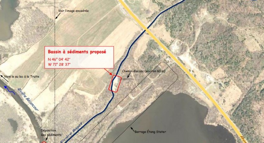 Rivière Bagot, Bassin à sédimentation - Cartes et plans