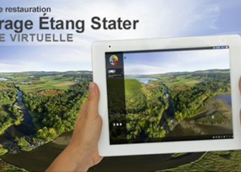 Projet de restauration, barrage Étang Stater en 360°