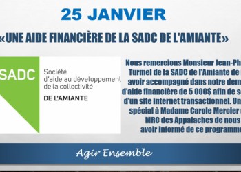 L'APLTI reçoit une aide de la SADC de l'Amiante